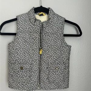 Baby GAP toddler girl size 3 blue floral Sherpa vest